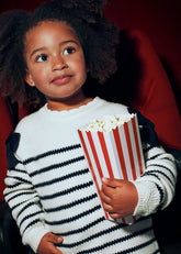 Vestido Líneas Moño Blanco y Negro Mayoral Modelo